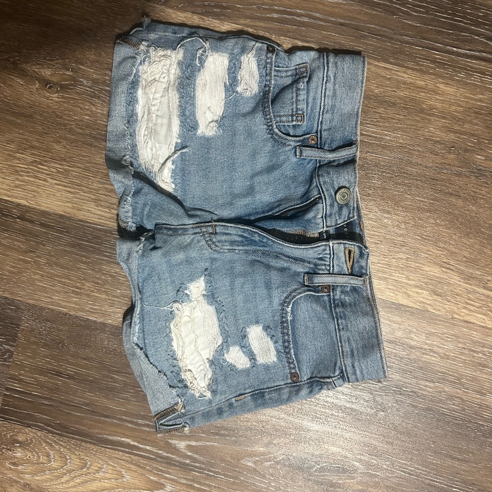 Ripped Denim Shorts